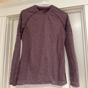Figs Seamless Maroon Long Sleeve Athletic Top